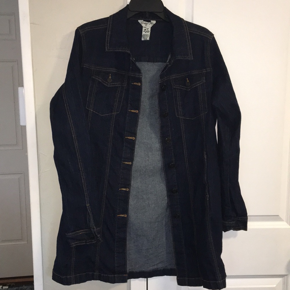 Indigo Rein 3/4 length dark wash denim jacket